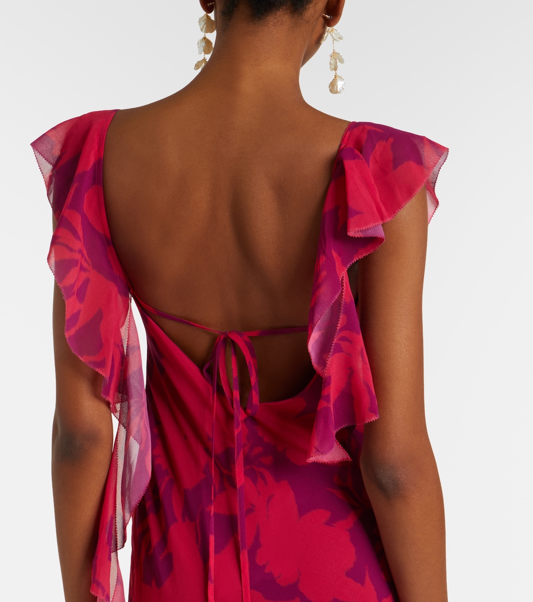 Ruffled floral maxi dress | Self-Portrait