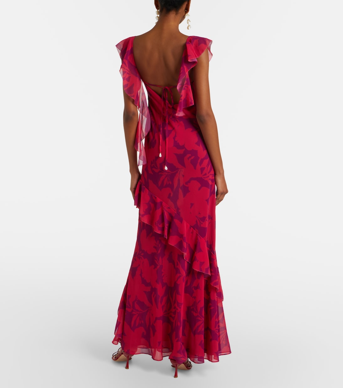 Ruffled floral maxi dress | Self-Portrait