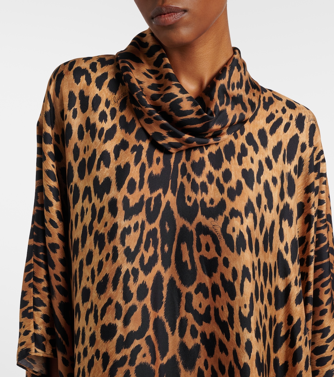 Leopard-print silk maxi dress | Gucci
