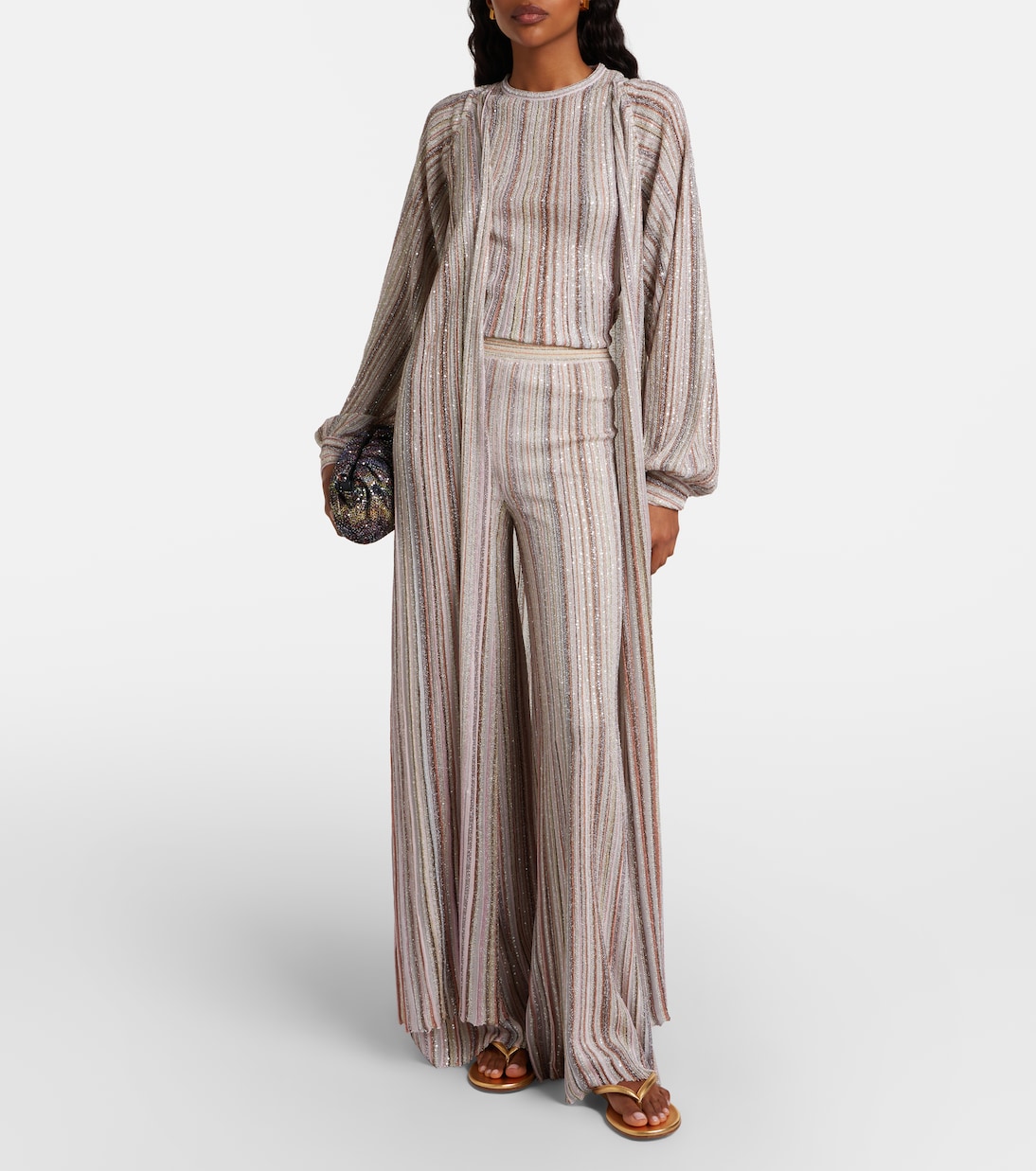 Striped lamé wrap cardigan | Missoni