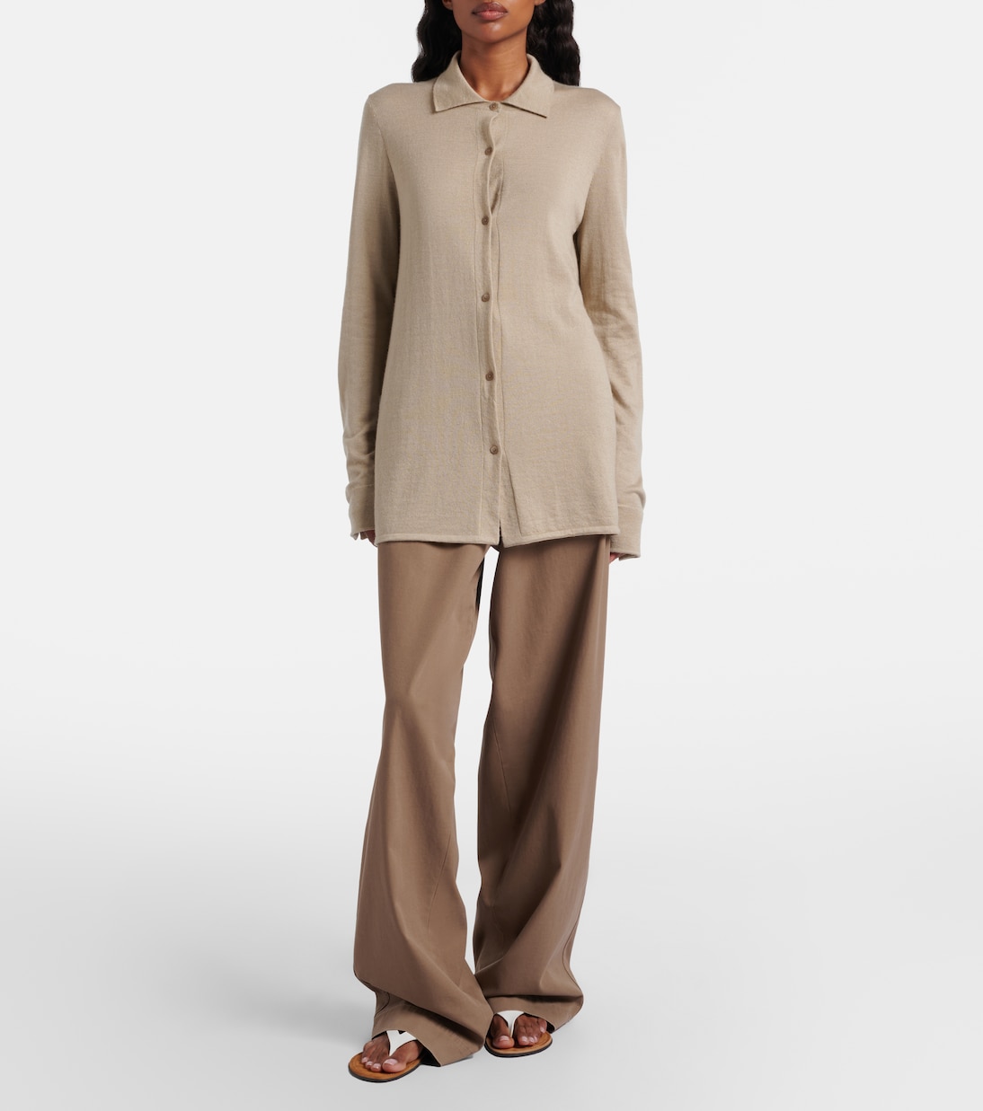 Ocari knitted cashmere and silk shirt | The Row