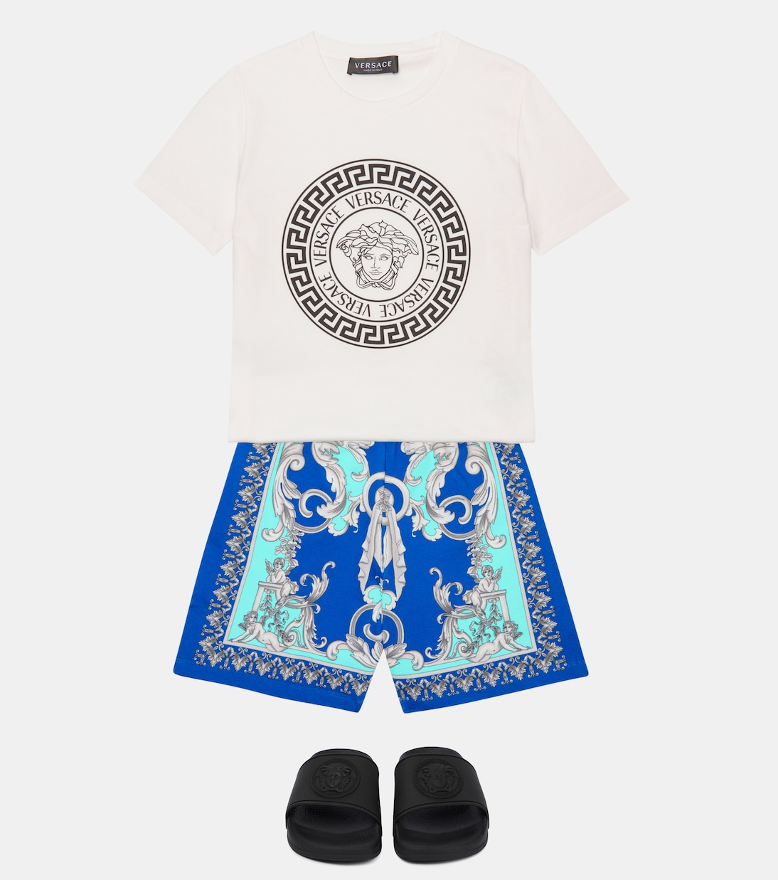 Baroque棉质针织短裤 | Versace Kids