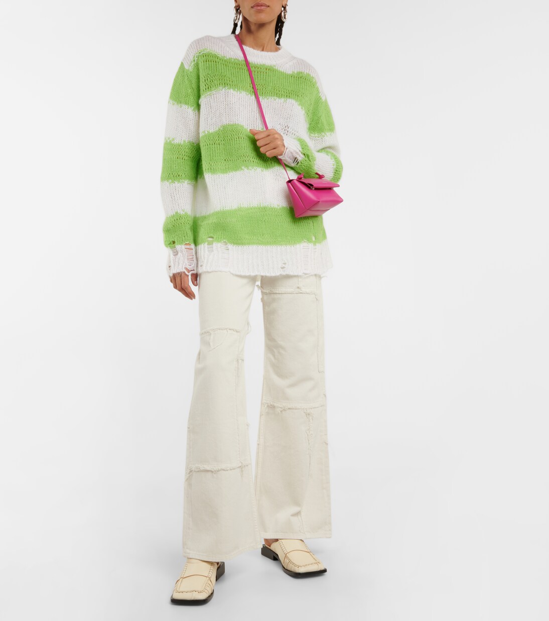 Gestreifter Pullover aus einem Mohairgemisch | Acne Studios