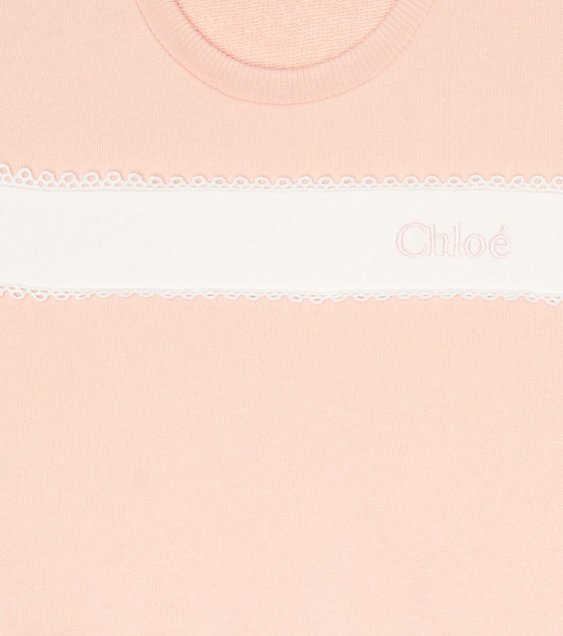 Logo embroidered cotton sweatshirt | Chloé Kids