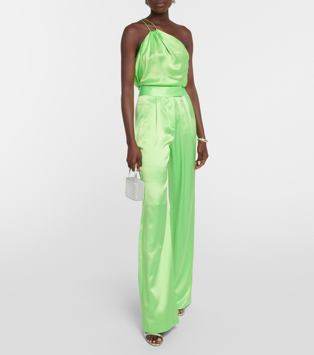 High-Rise-Hose aus Seidensatin | The Sei