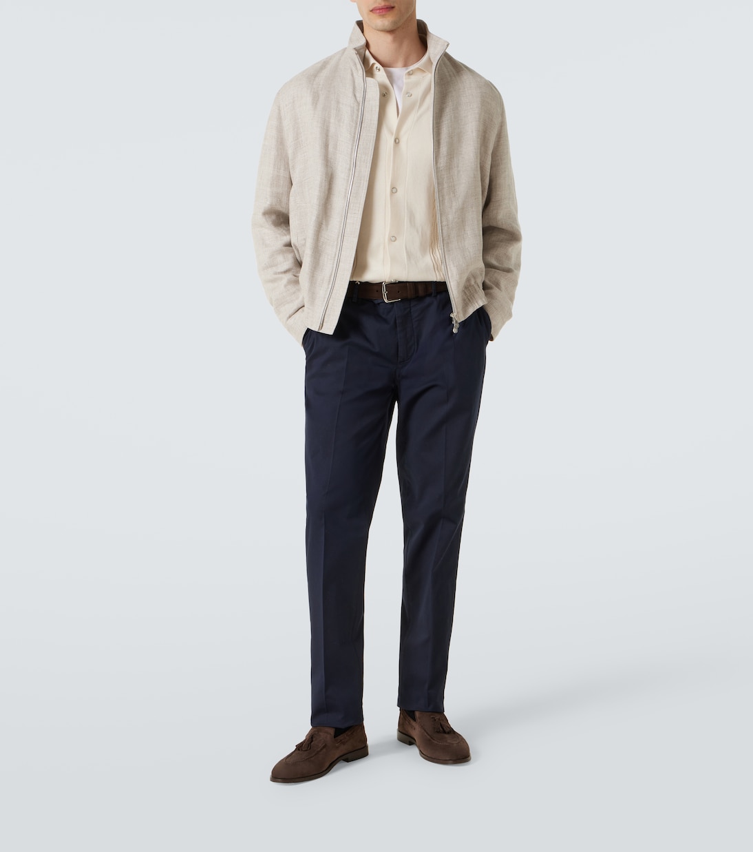 Pantaloni slim in misto cotone | Brunello Cucinelli
