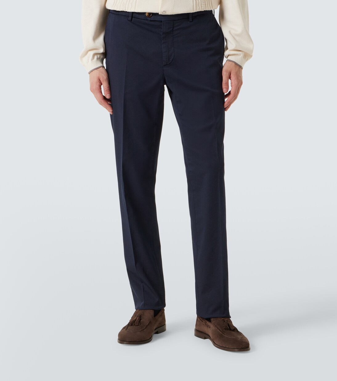 Pantaloni slim in misto cotone | Brunello Cucinelli