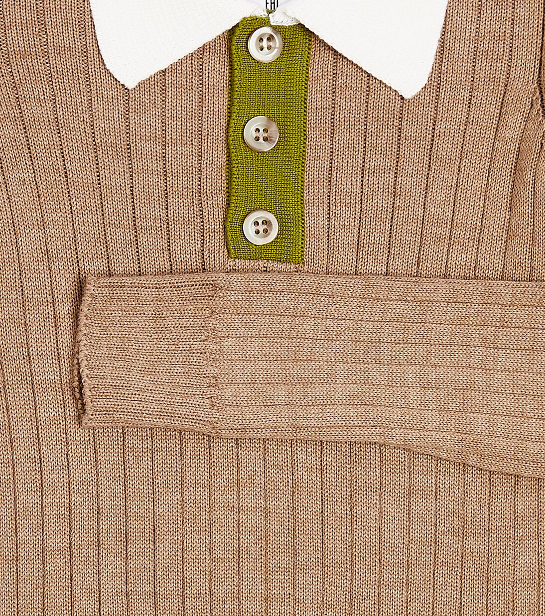 Ribbed-knit wool-blend polo top | Paade Mode