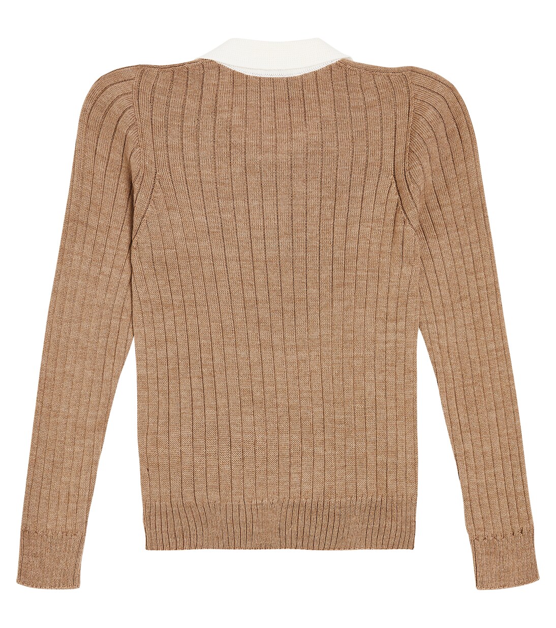Ribbed-knit wool-blend polo top | Paade Mode