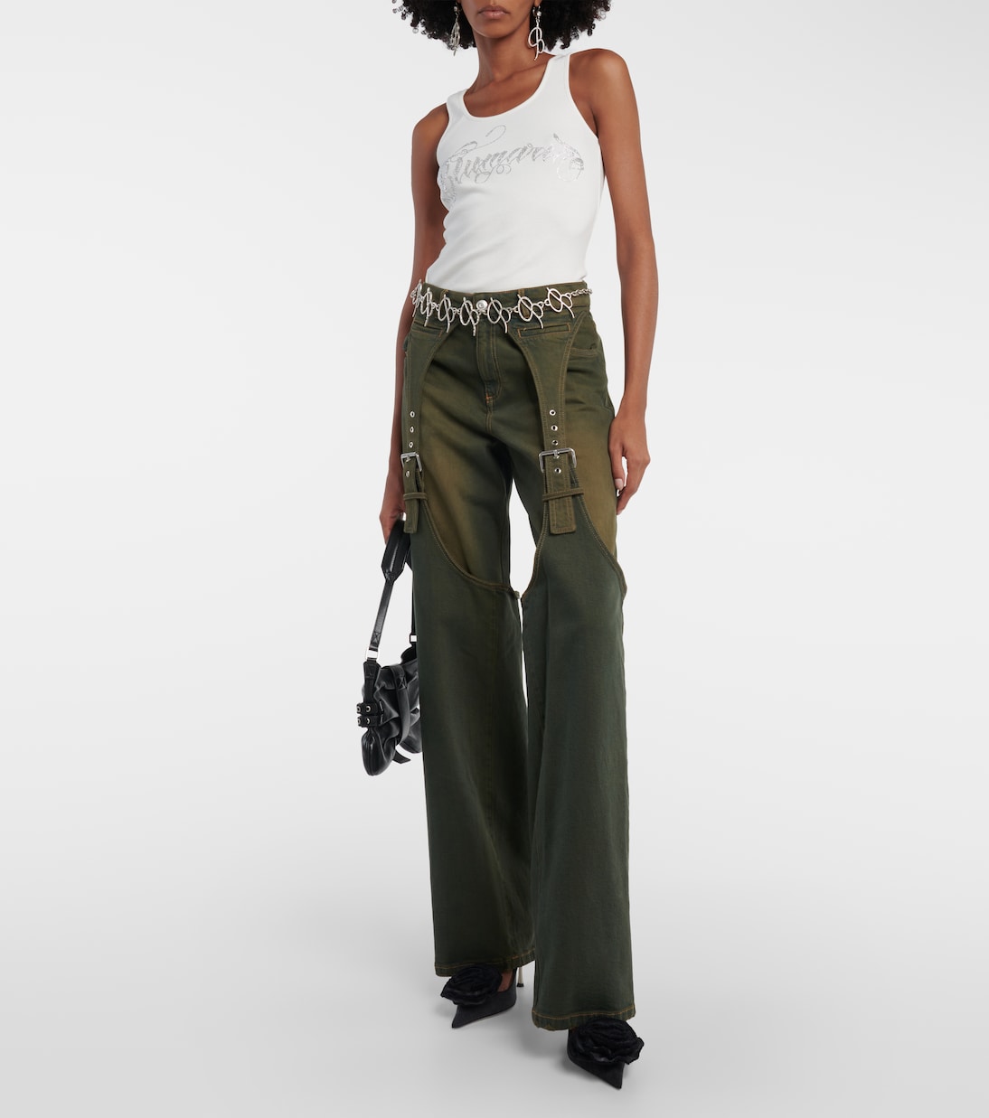 High-Rise-Hose aus Denim | Blumarine