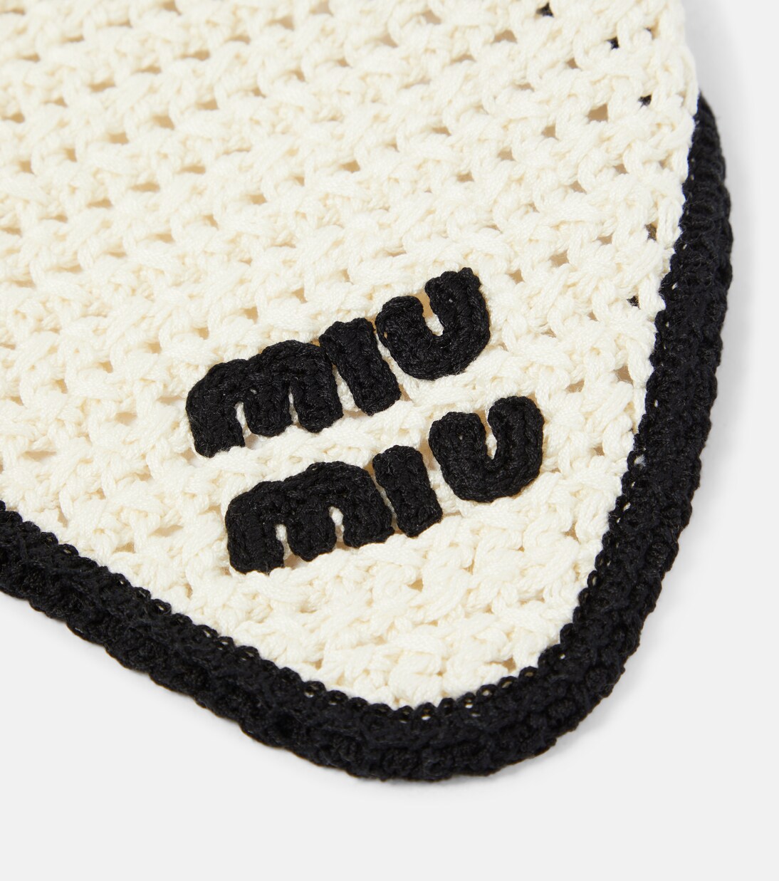 Logo crochet cotton headband | Miu Miu