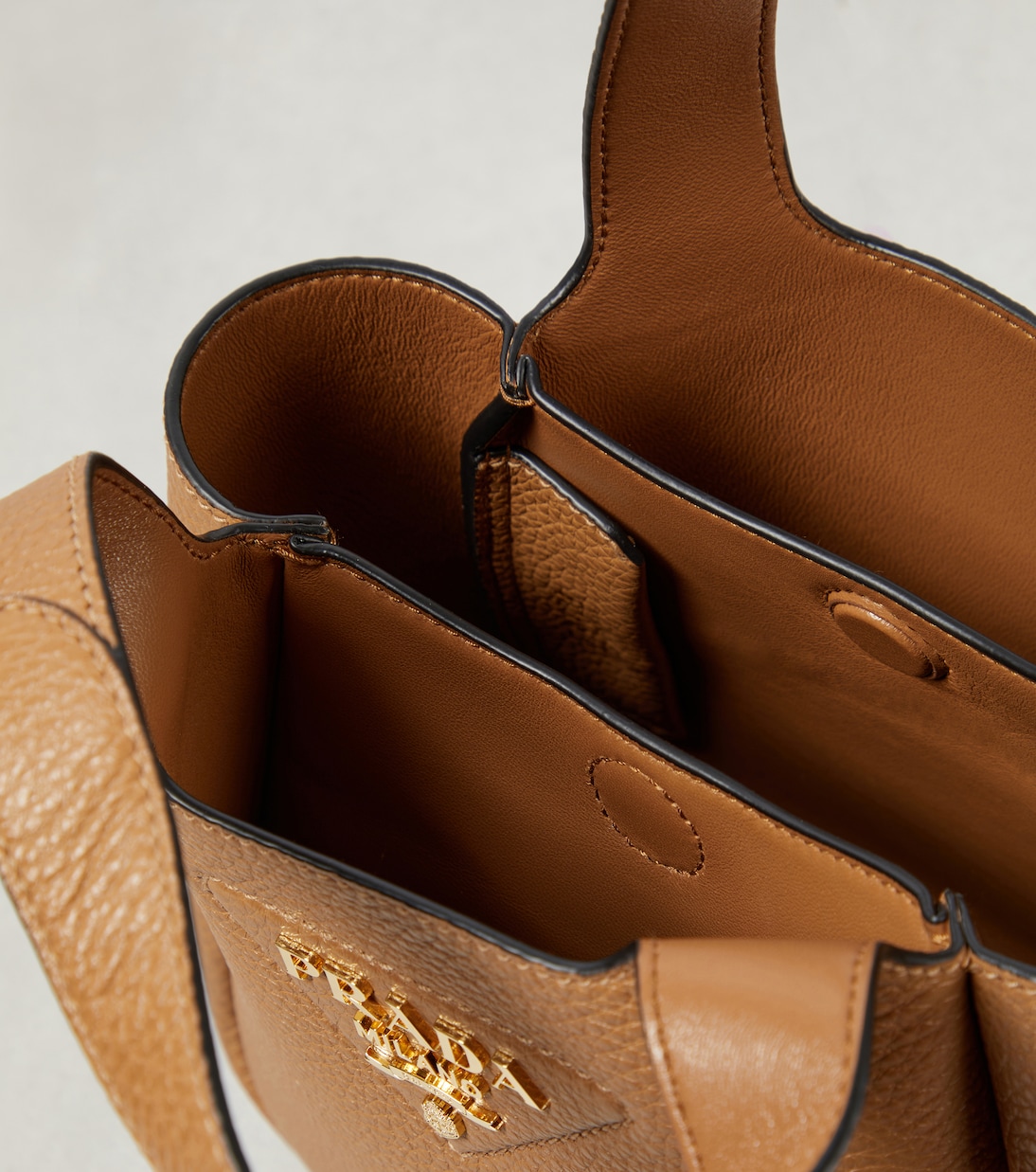 Mini leather tote bag | Prada