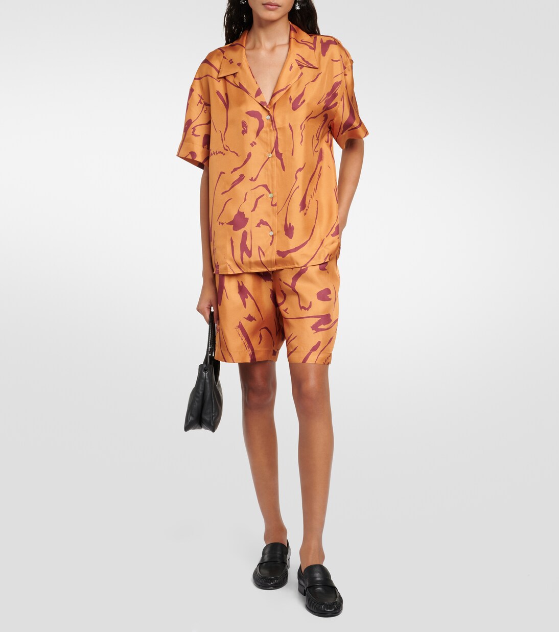 Chemise Prague imprimée en soie | Asceno