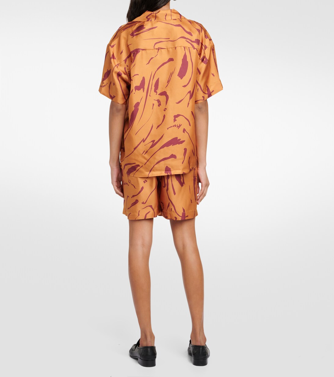 Chemise Prague imprimée en soie | Asceno