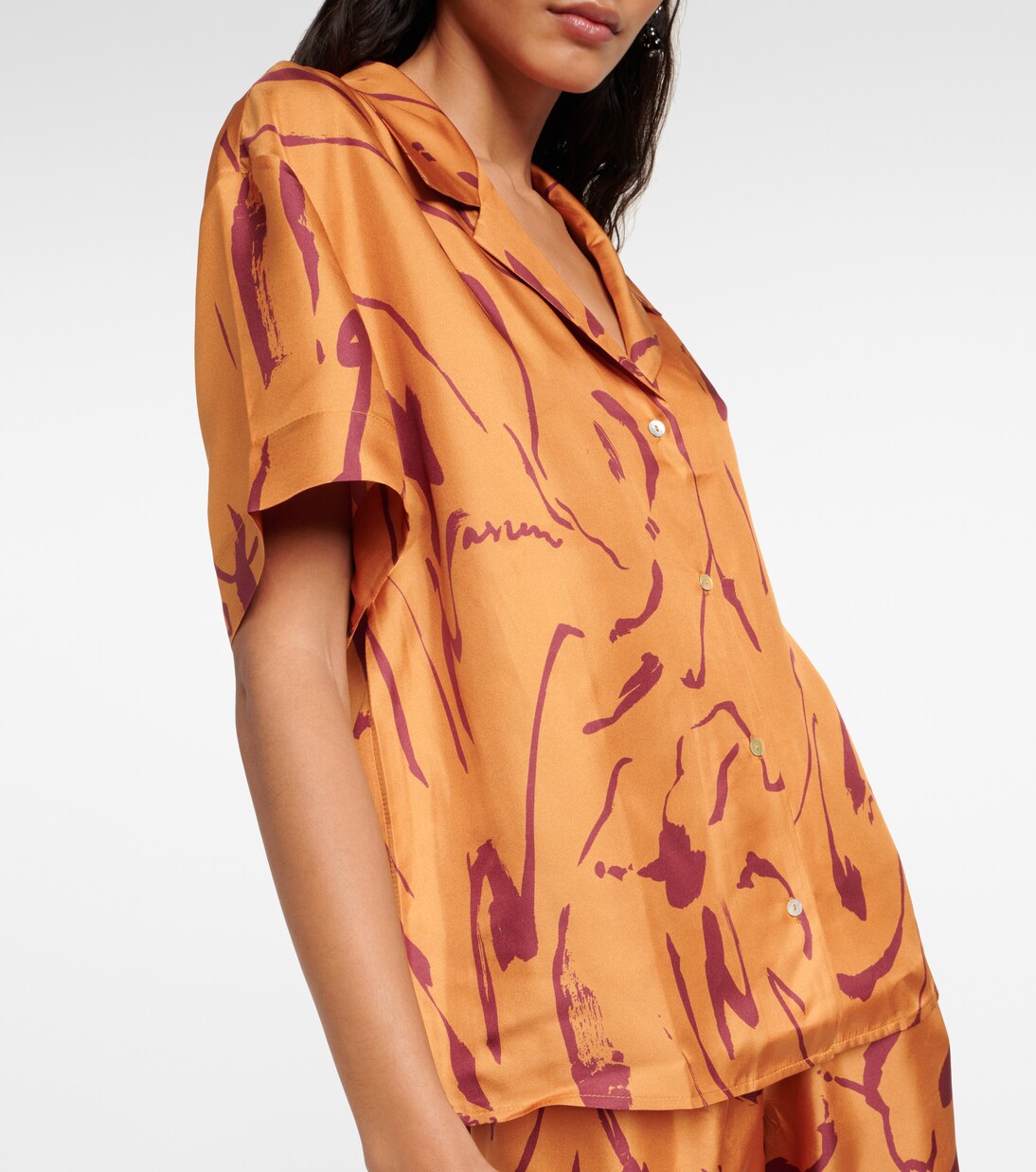 Chemise Prague imprimée en soie | Asceno