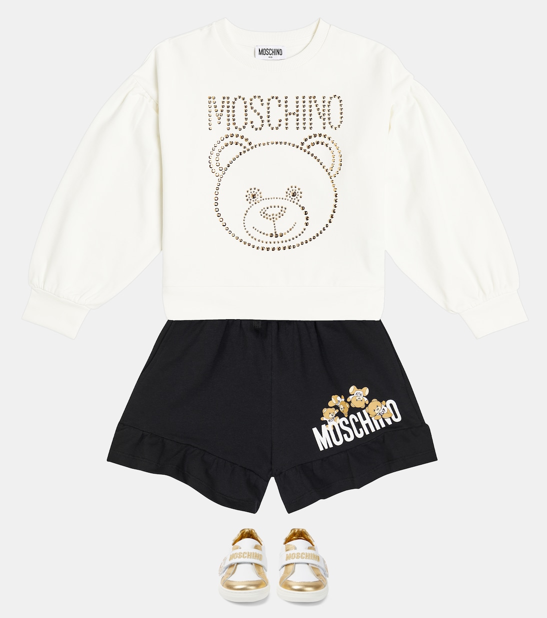 Embellished cotton-blend sweatshirt | Moschino Kids