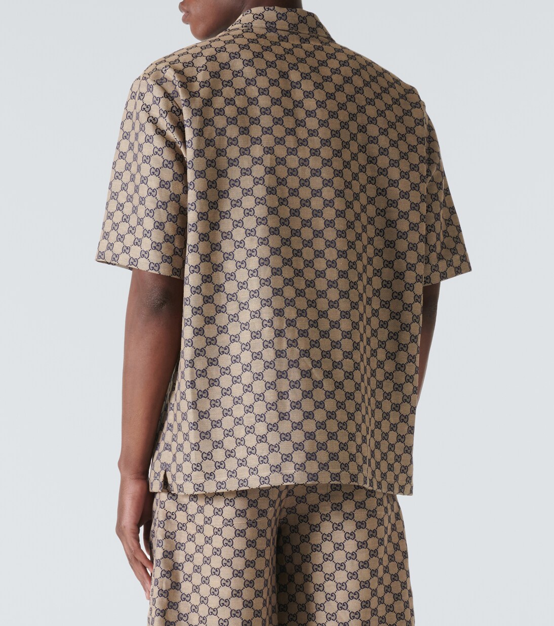 GG Canvas linen-blend bowling shirt | Gucci
