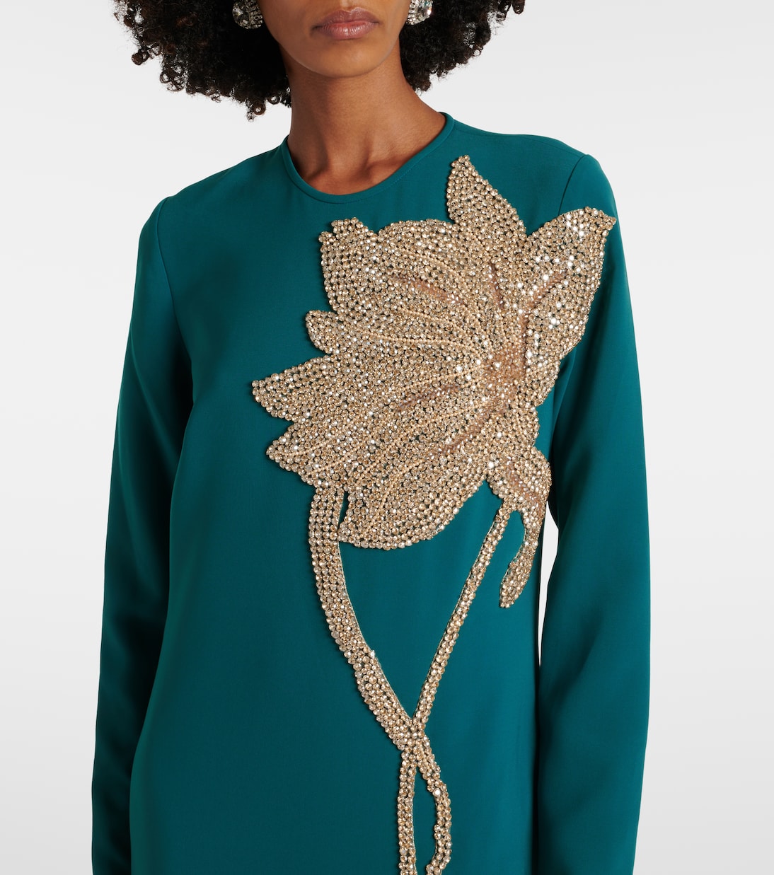 Robe longue Elea en crêpe à ornements | Costarellos