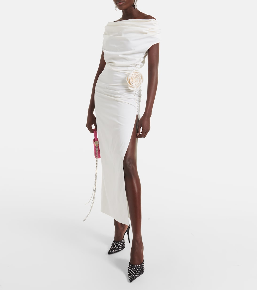 Off-Shoulder-Maxikleid aus Seide | Magda Butrym