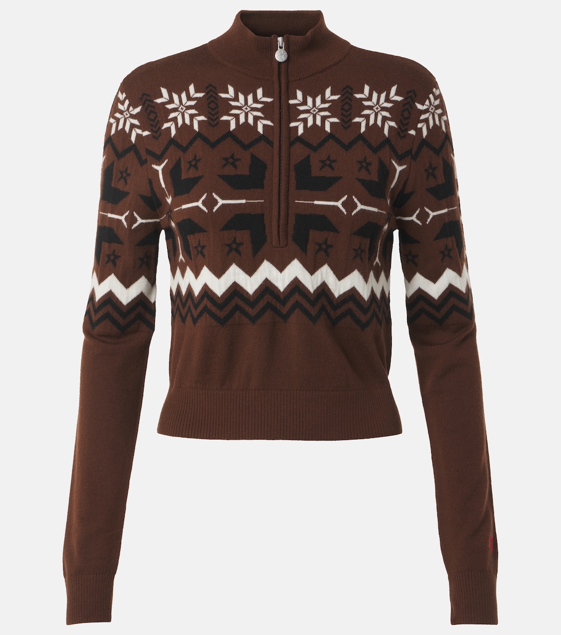 Nordic intarsia wool half-zip sweater | Perfect Moment