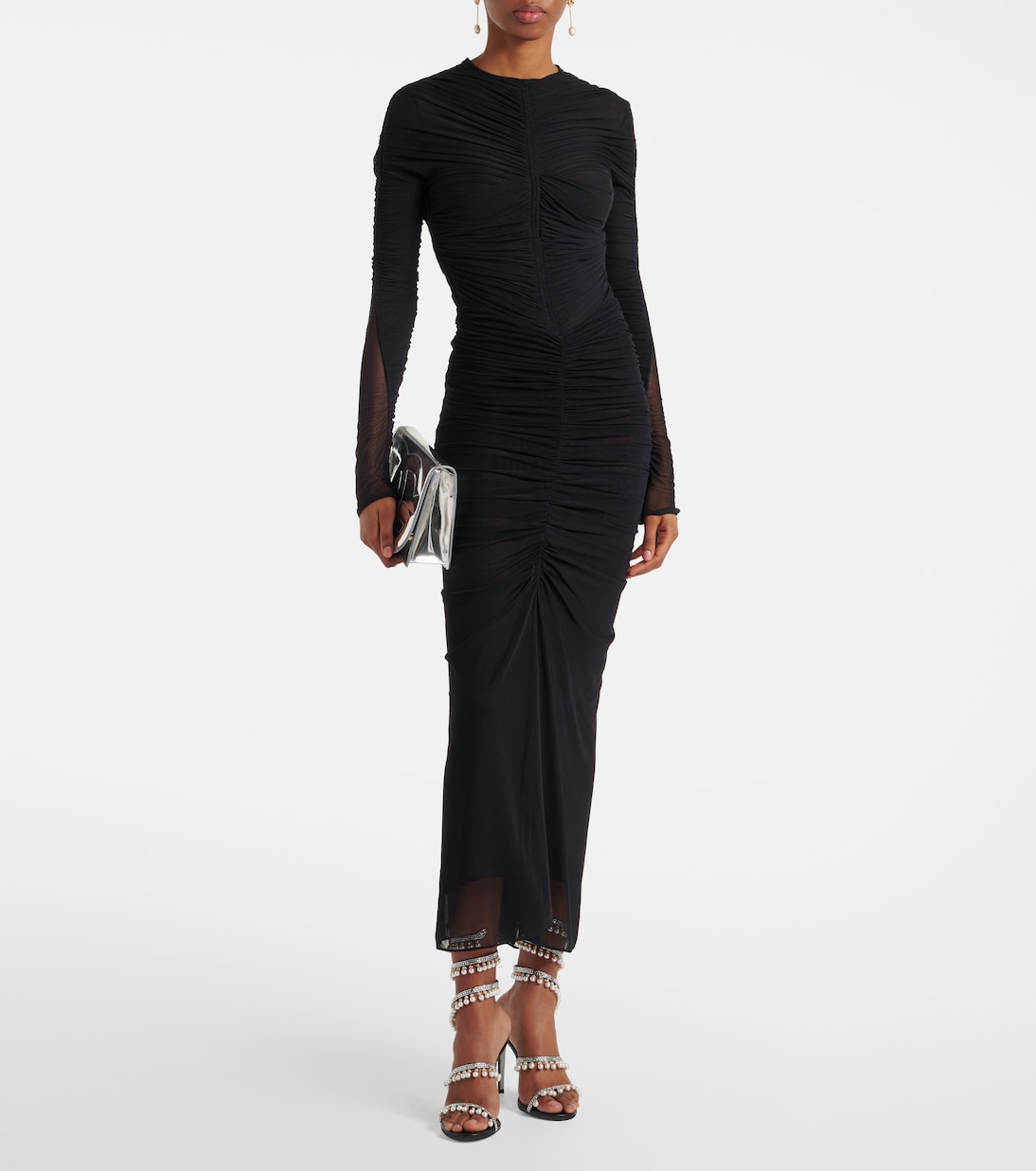 Verzierte Sandalen 105 aus Satin | Rene Caovilla