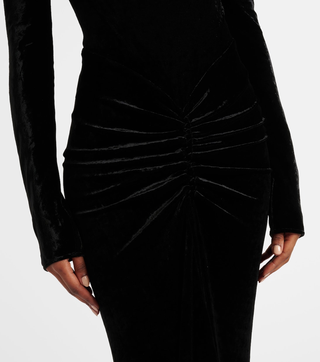 Robe midi en velours | Alaïa