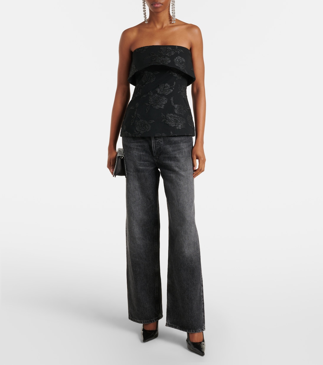 Off-Shoulder-Top aus Jacquard | Rotate