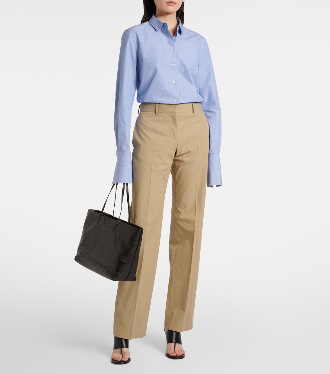 Selvie cotton straight pants | The Row