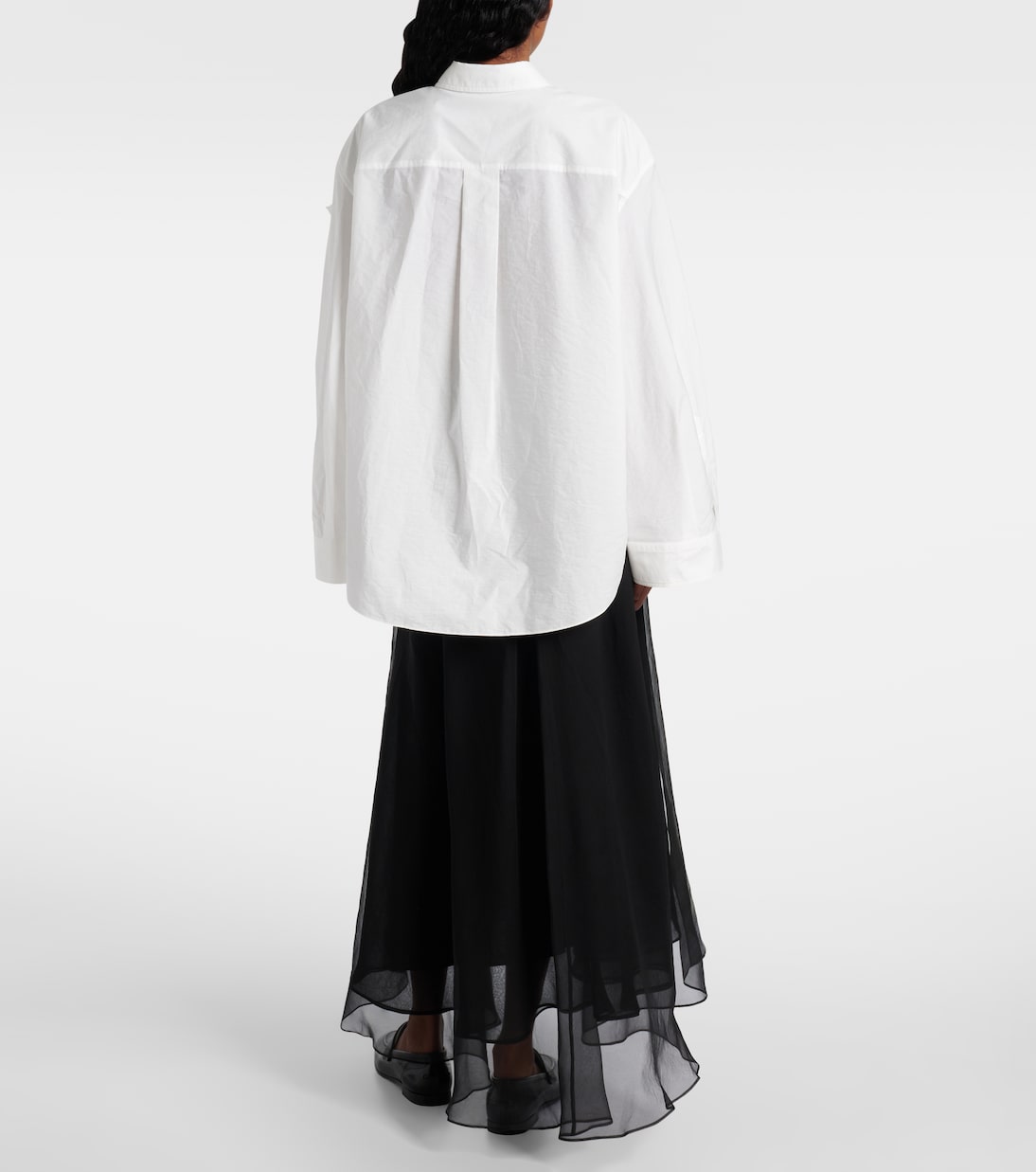 Embroidered cotton-blend poplin shirt | Brunello Cucinelli