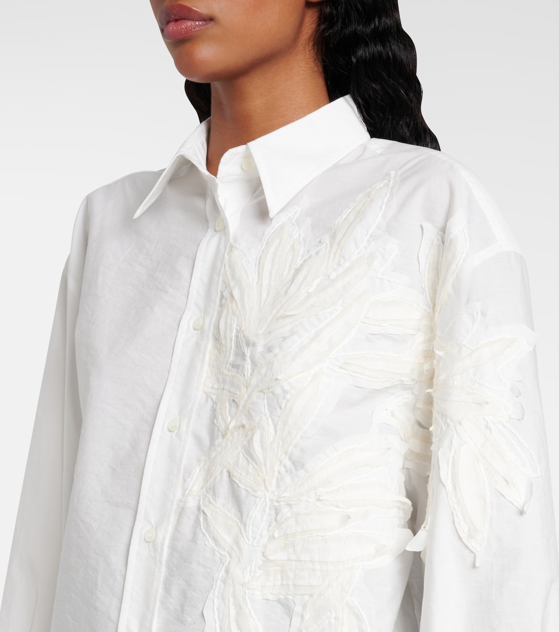 Embroidered cotton-blend poplin shirt | Brunello Cucinelli