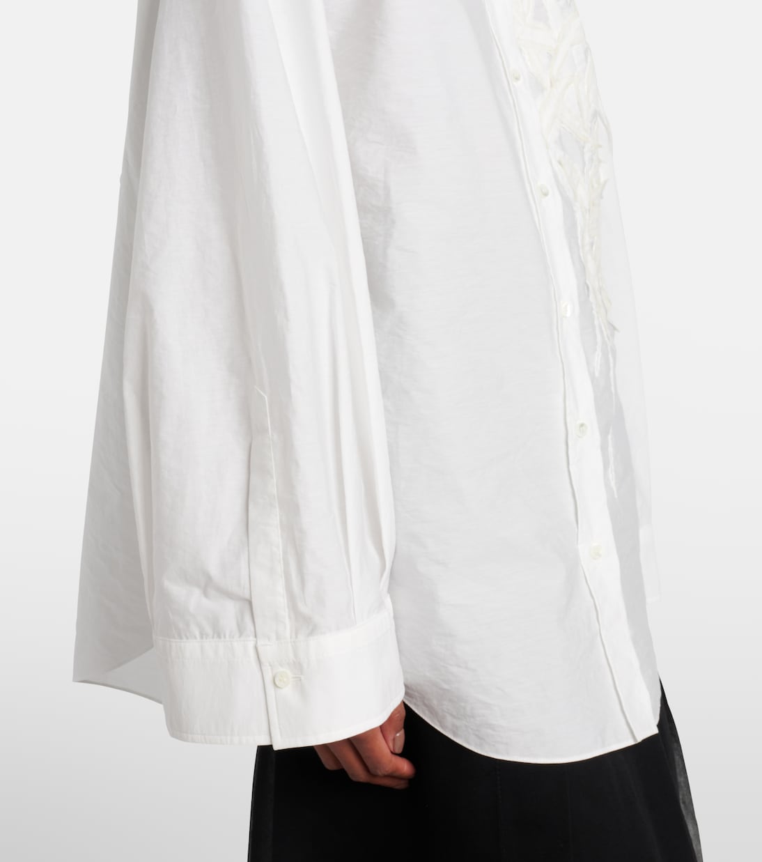 Embroidered cotton-blend poplin shirt | Brunello Cucinelli