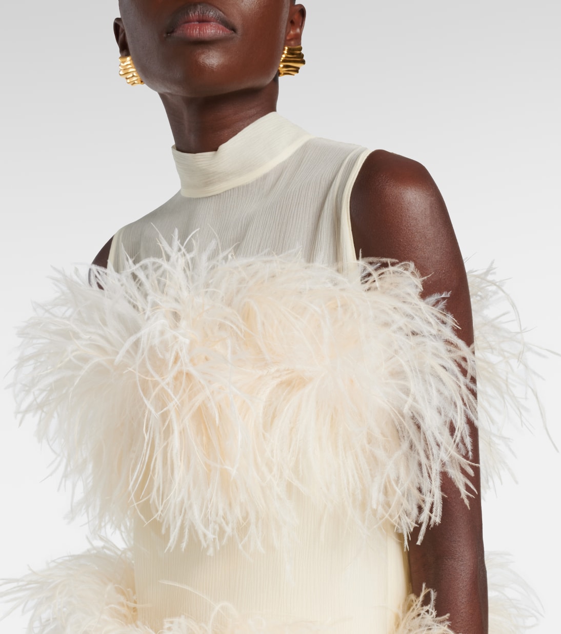 Minikleid Divine aus Chiffon mit Federn | Taller Marmo