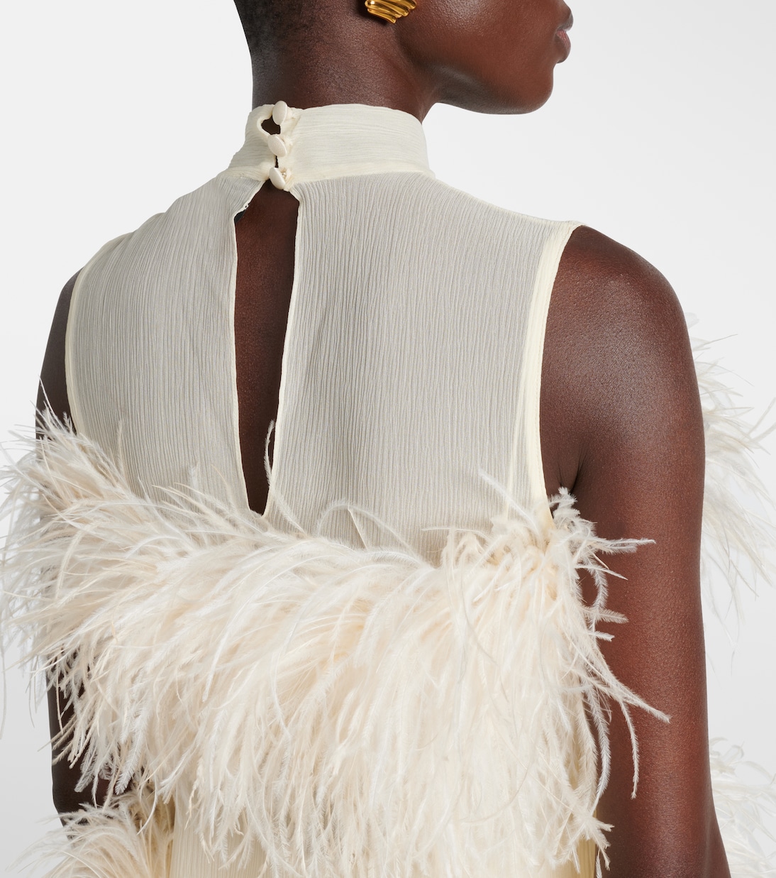 Minikleid Divine aus Chiffon mit Federn | Taller Marmo