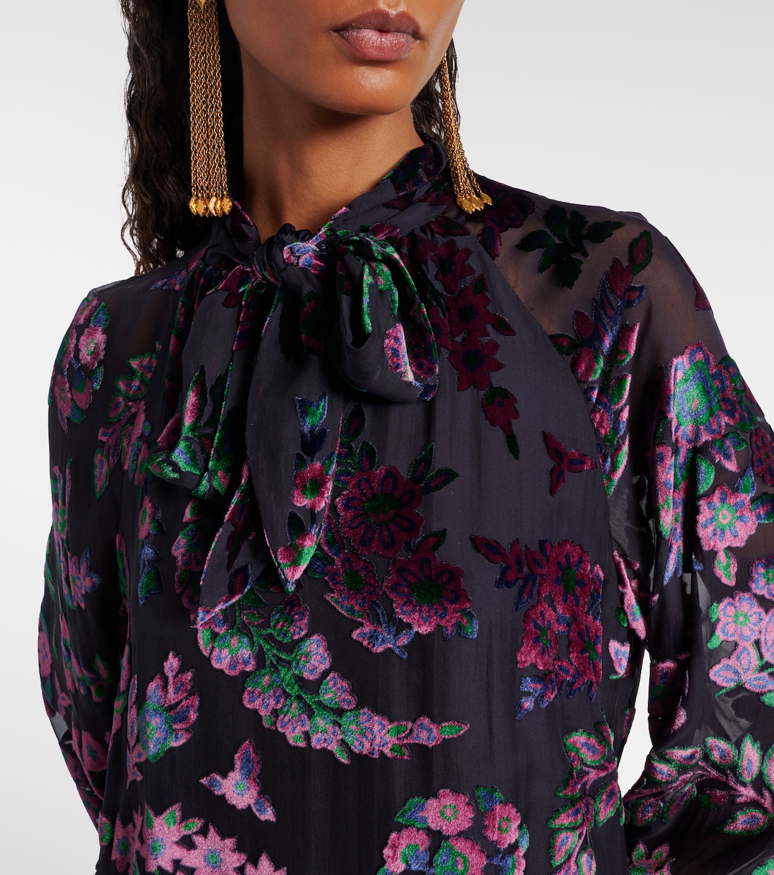 Printed tie-neck blouse | Etro