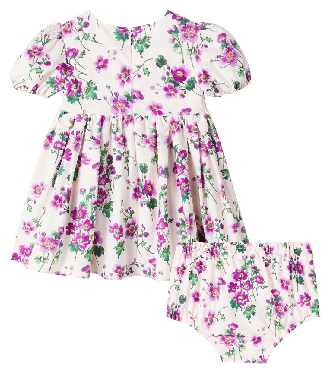 Baby set of floral cotton dress and bloomers | Dolce&Gabbana Kids