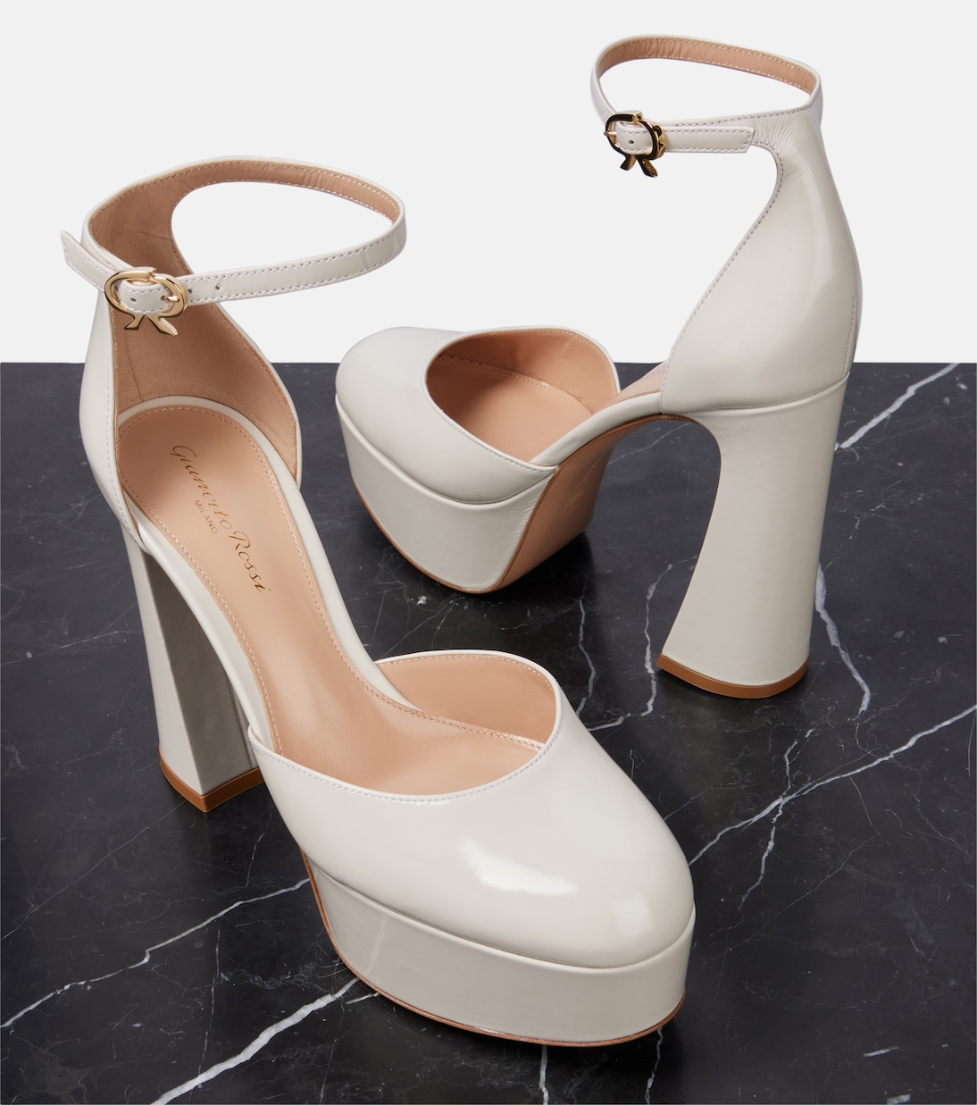 Hilary patent leather platform pumps | Gianvito Rossi