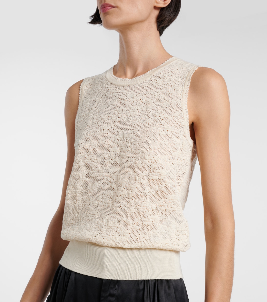 Set of cotton and silk tank top and cardigan | Chloé