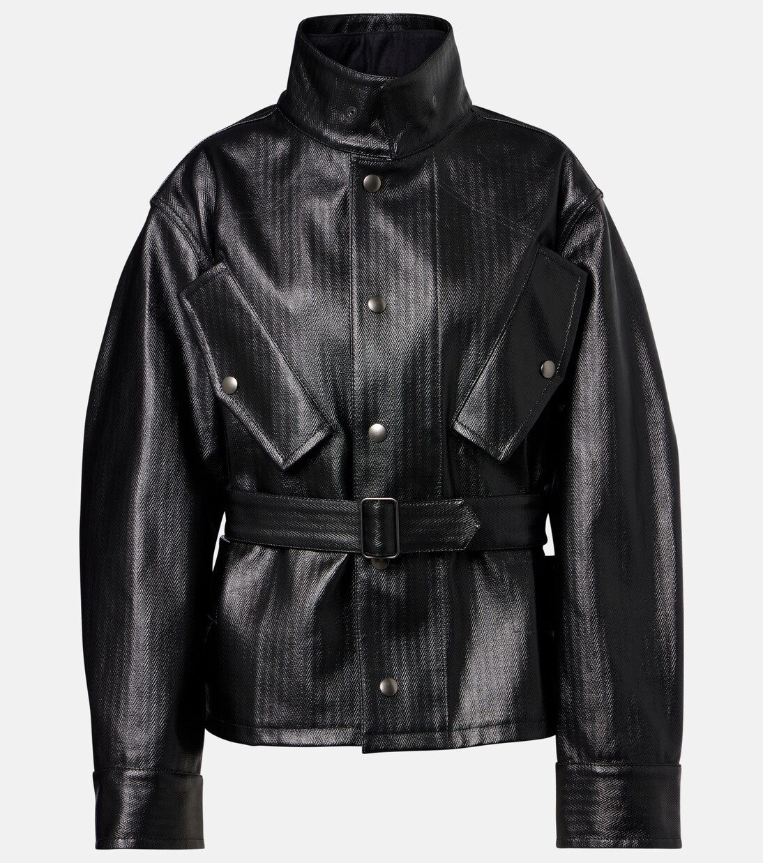 جاكيت من القطن بنقشة الهارينغبون | Maison Margiela