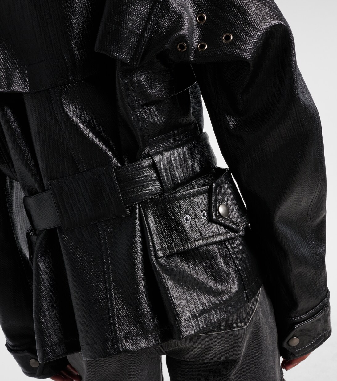 جاكيت من القطن بنقشة الهارينغبون | Maison Margiela