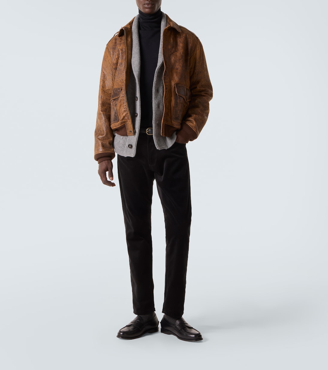 Mid-rise cotton velvet slim pants | Ralph Lauren Purple Label