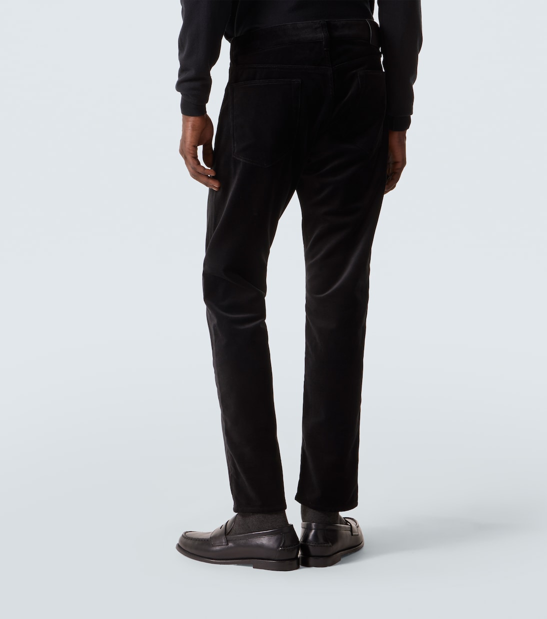 Mid-rise cotton velvet slim pants | Ralph Lauren Purple Label