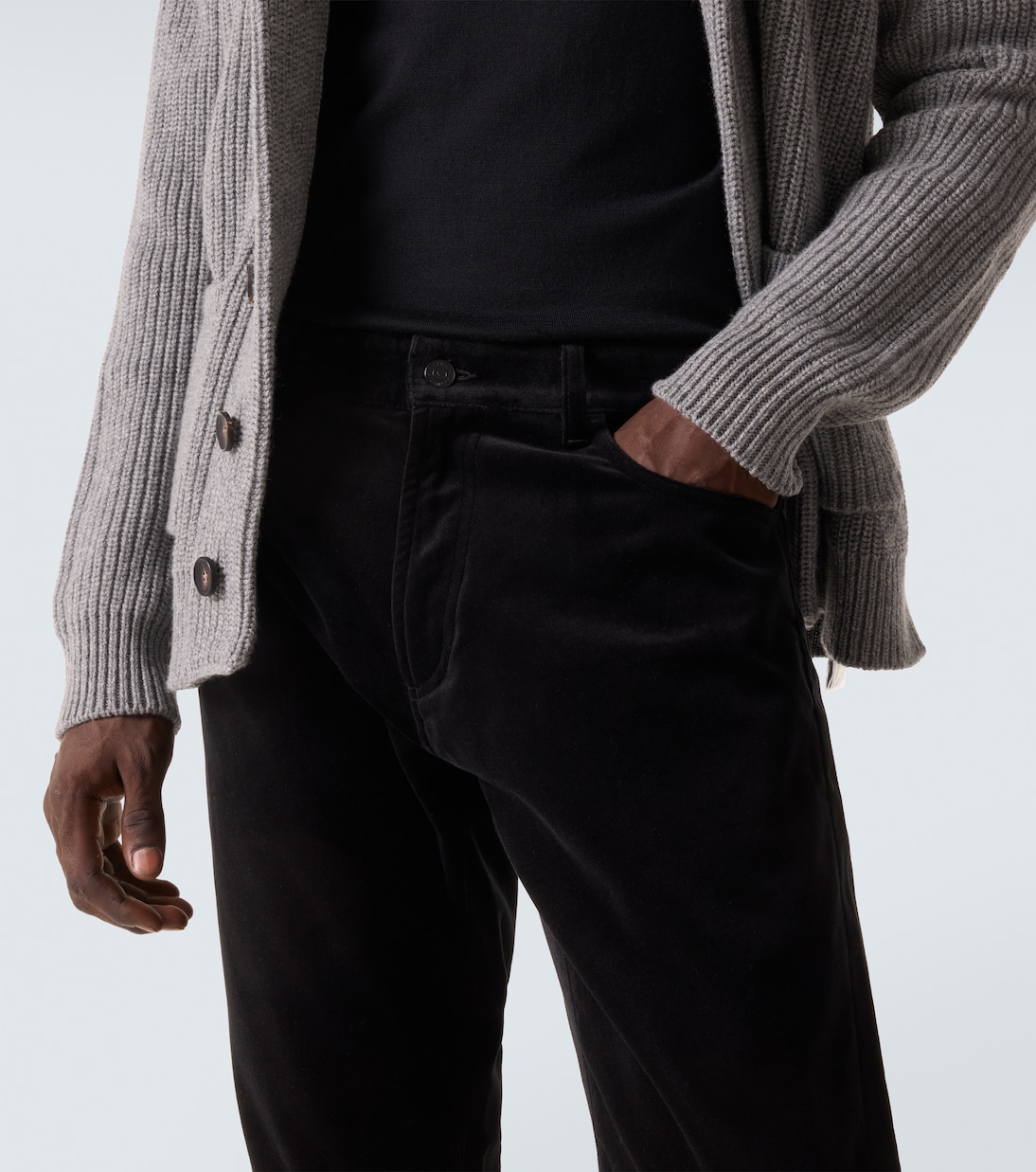 Mid-rise cotton velvet slim pants | Ralph Lauren Purple Label