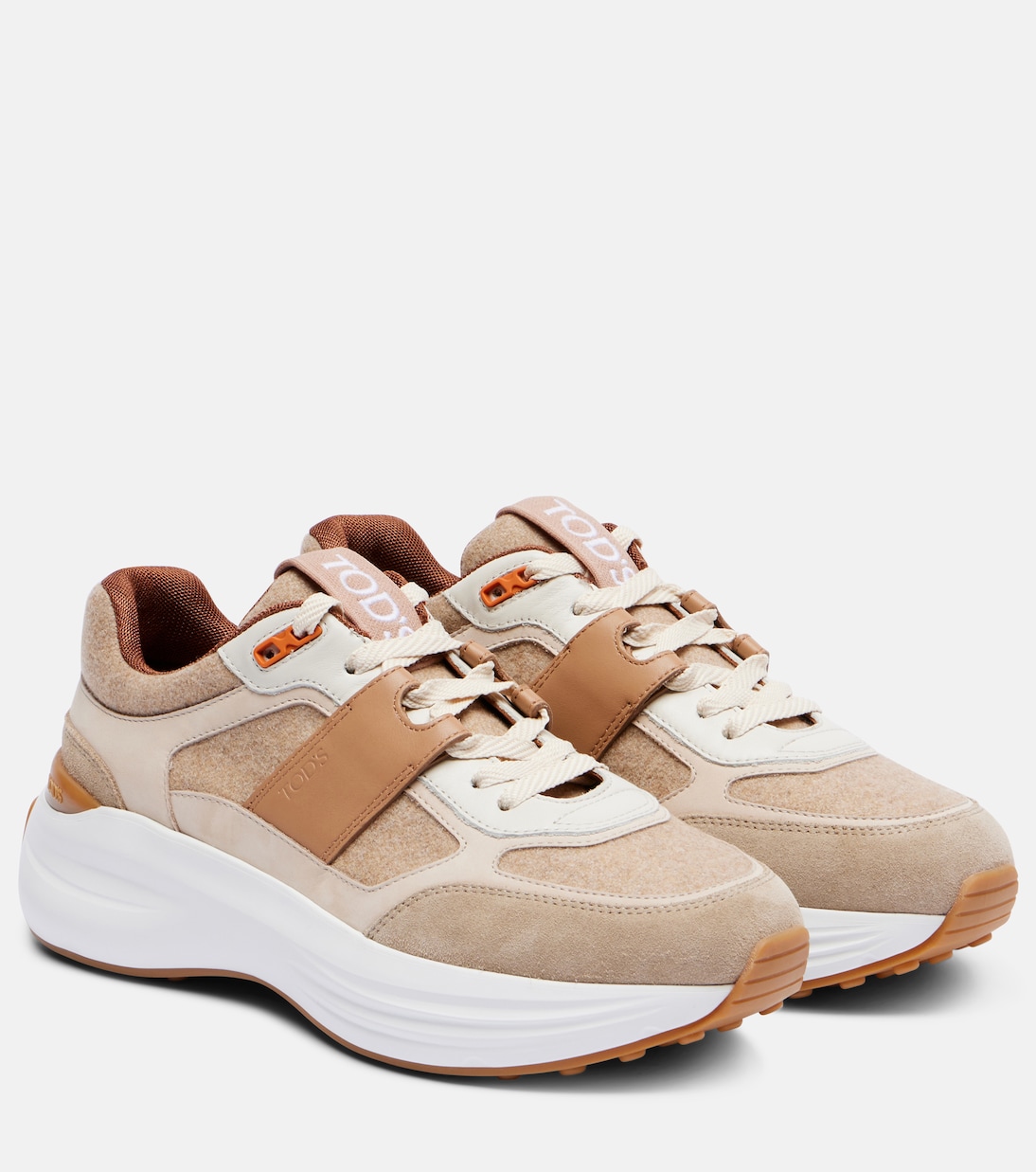 Leather-trimmed sneakers | Tod's