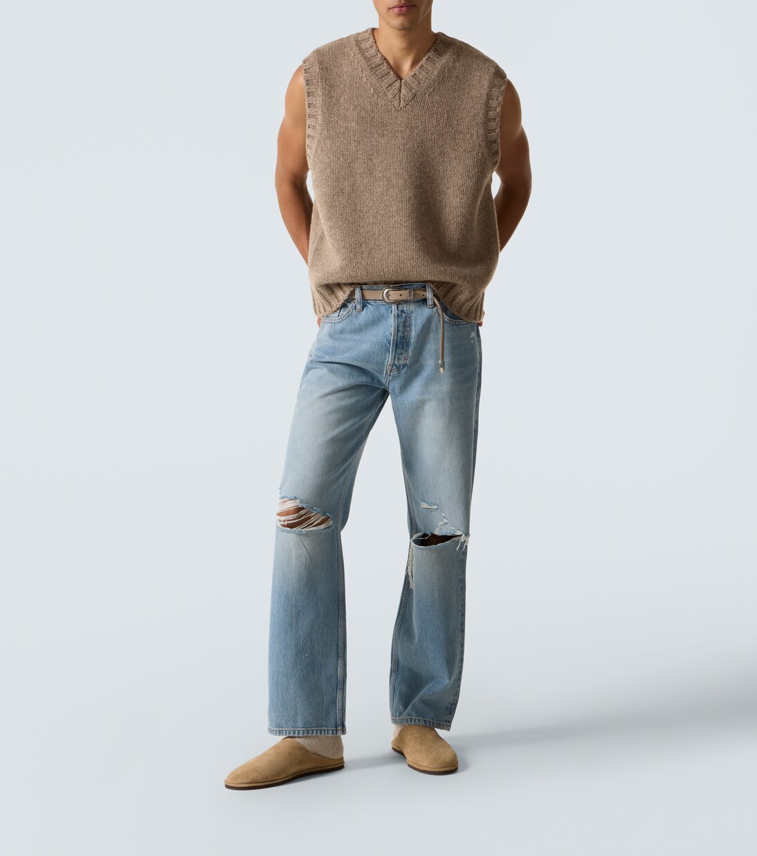 Pull sans manches en yak et laine | Frame