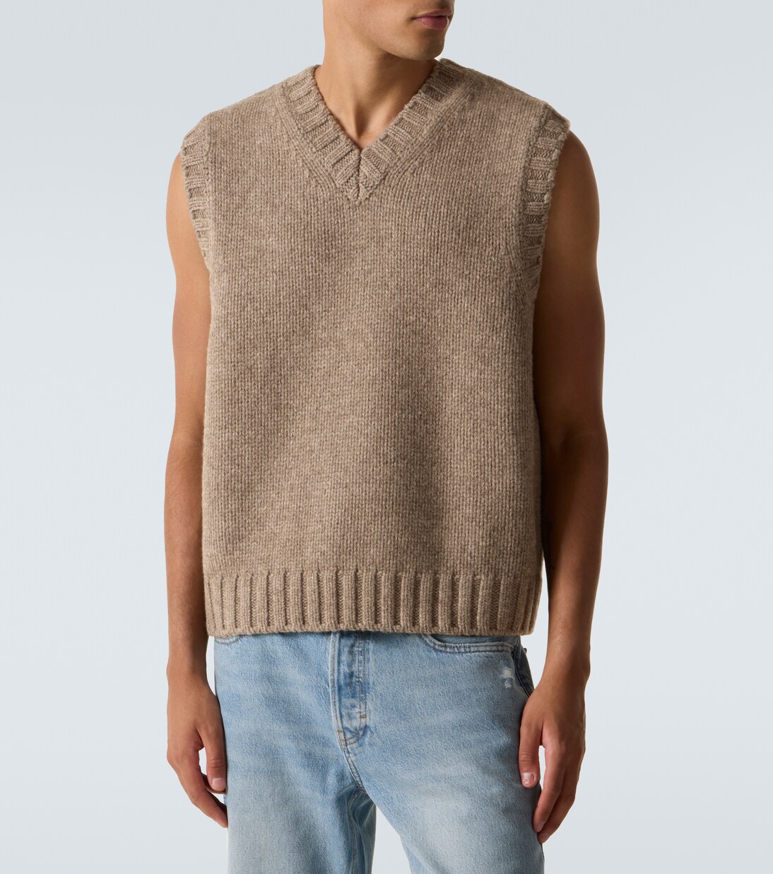 Pull sans manches en yak et laine | Frame