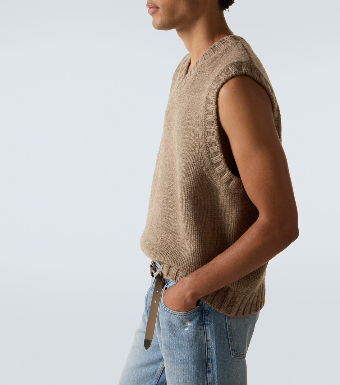 Pull sans manches en yak et laine | Frame