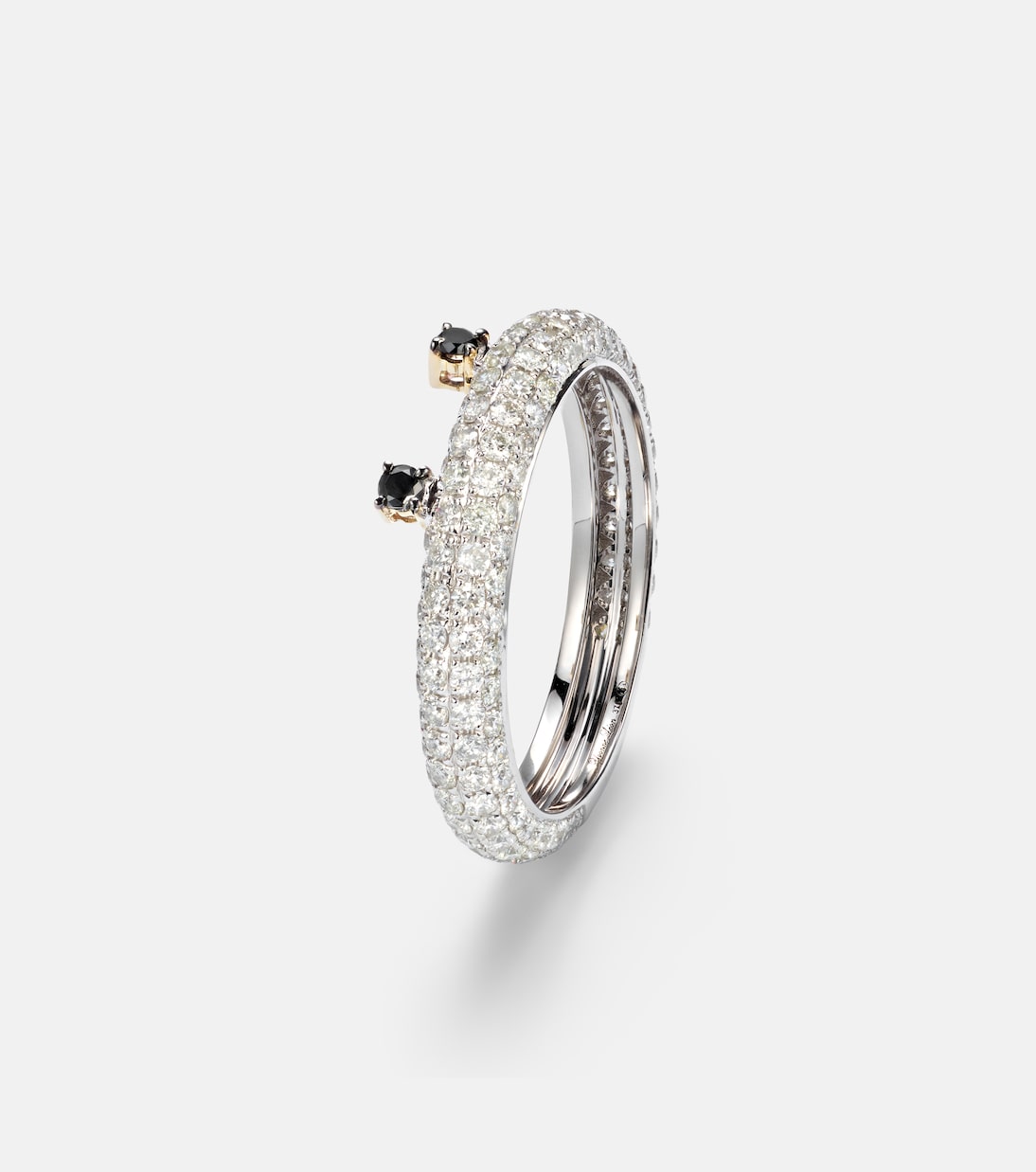 Anello in oro bianco 9kt con diamanti neri e diamanti grigi | Yvonne Léon