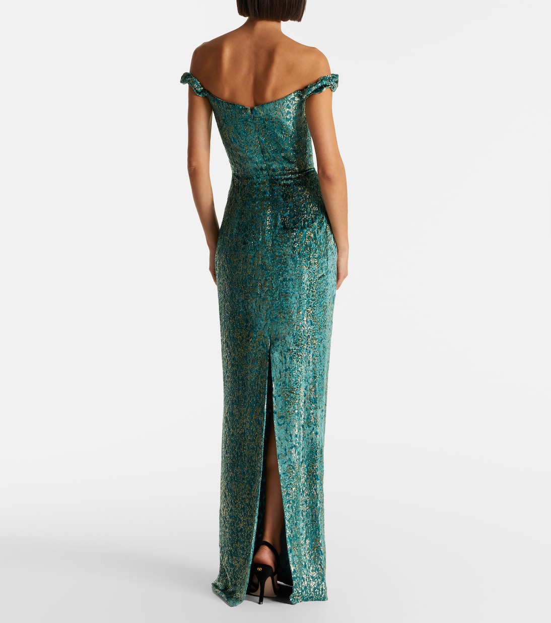 Yolanda off-shoulder brocade gown  | Markarian