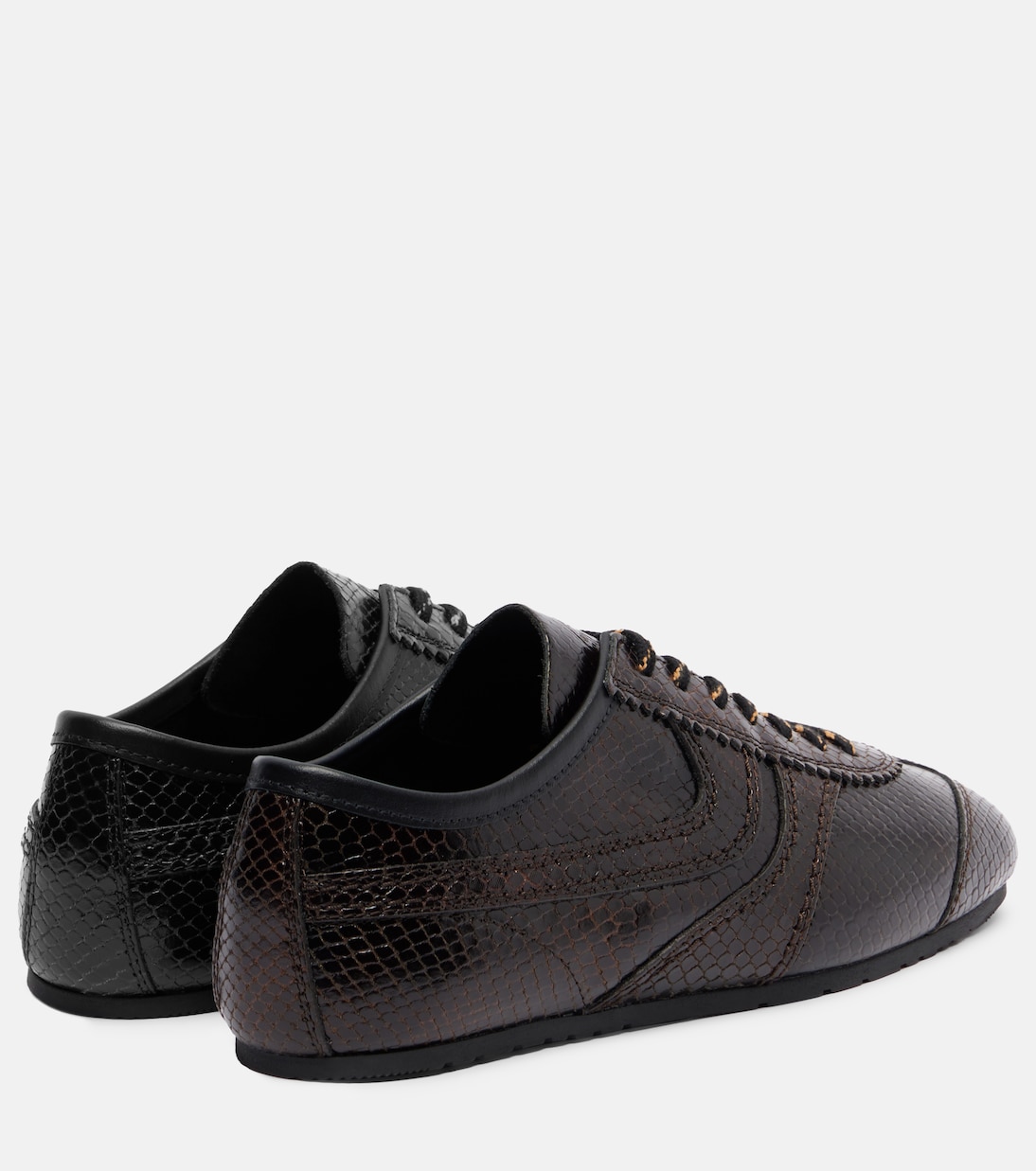 Croc-effect leather sneakers | Dries Van Noten