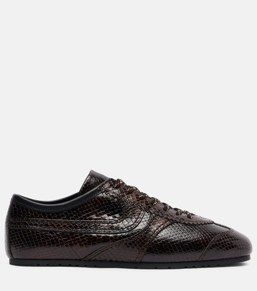 Croc-effect leather sneakers | Dries Van Noten